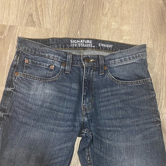 Signature by Levi Strauss Dark Wash Straight Leg Jeans Men’s 30x29 Classic Denim - Picture 4 of 6